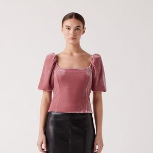 NWT Sophie Rue Velvet top.  Side zip closure.